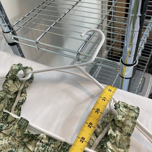 Anthropologie 4SI3NNA Women's Green Snakeprint Mini Dress Size XS Fairy Ruffles - Picture 3 of 12